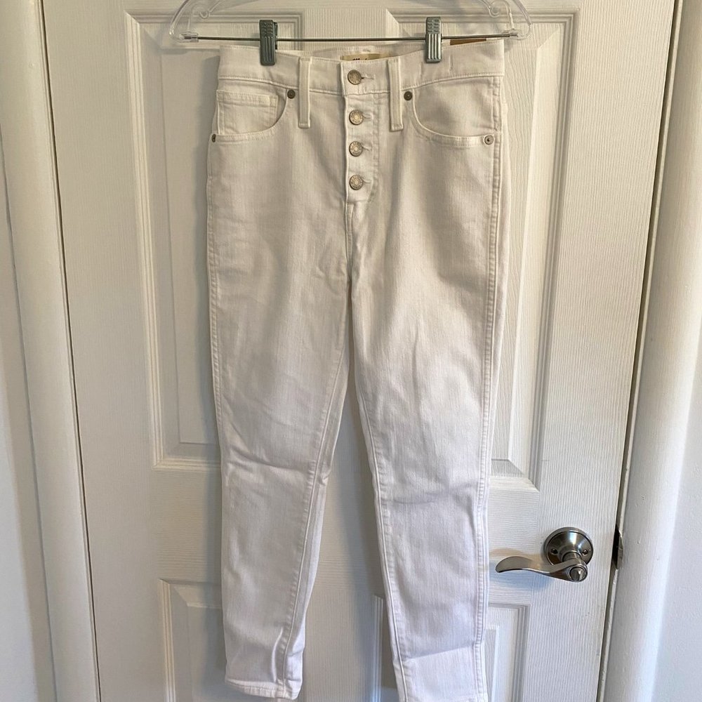Madewell White 10" High-Rise Skinny Crop Jeans